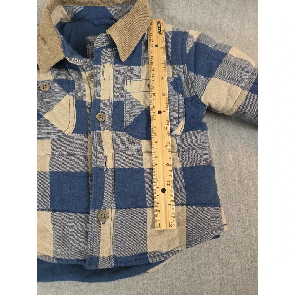 Baby Gap Boys 18-24 Mos Flannel Trucker Chore Jacket Quilted Corduroy Collar Y2K